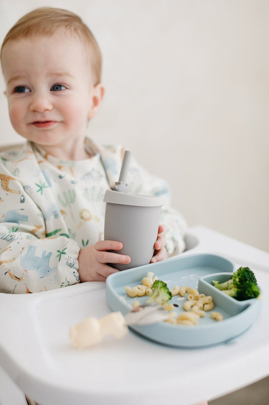LouLou Lollipop Long Sleeve Bib in Safari