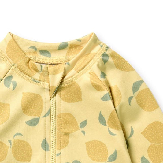 Wilson and Frenchy Long Sleeve Swimsuit in Lemon Drop