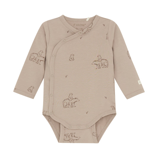 Fixoni Wrap Bodysuit in Mocha Bears