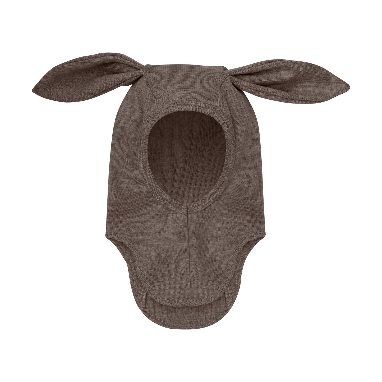 Huttelihut Wool Ribbed Balaclava in Brown Melange