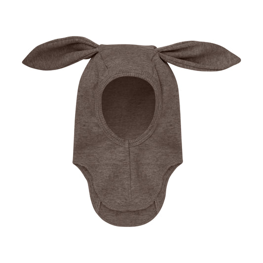 Huttelihut Wool Ribbed Balaclava in Brown Melange