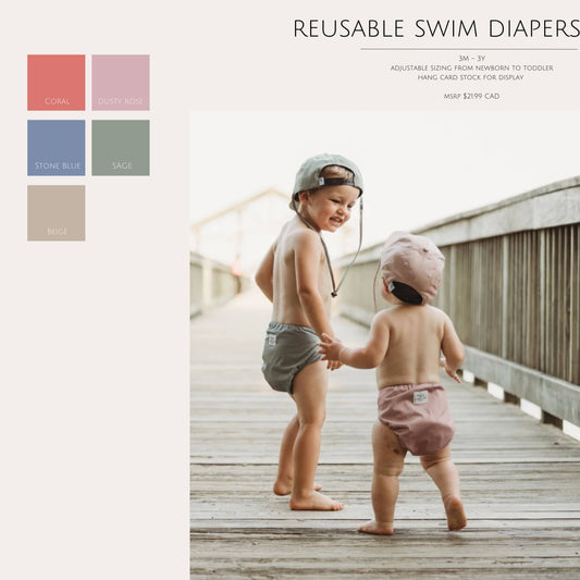 Current Tyed Reusable Swim Diaper in Dusty Rose