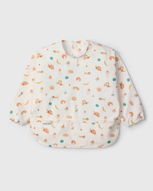 LouLou Lollipop Long Sleeve Bib in French Breakfast