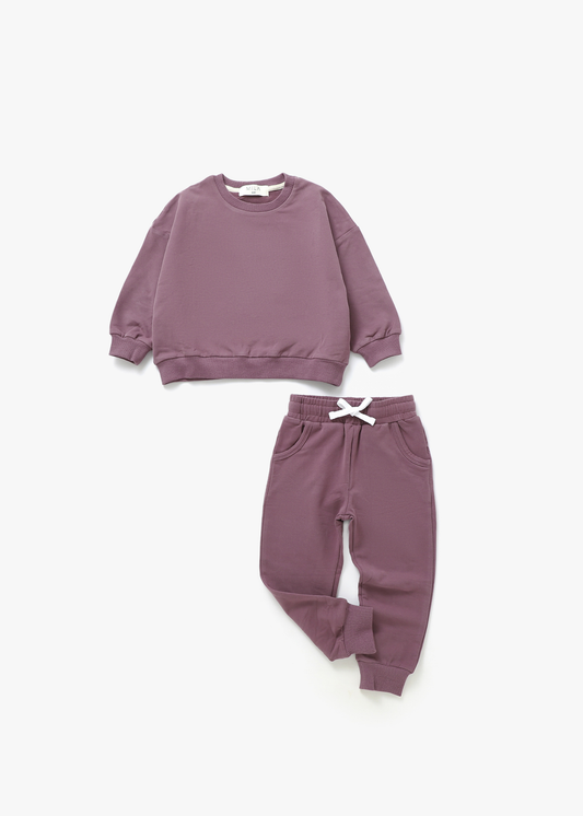 Mila & Co. - Sweatshirt & Jogger Set | Plum: 1/2Y