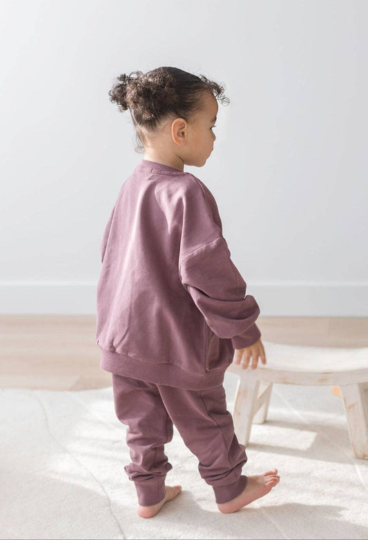 Mila & Co. - Sweatshirt & Jogger Set | Plum: 1/2Y