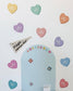 Cherrypick Peel & Stick Fabric Wall Stickers - Affirmation Candy Hearts (Bright)