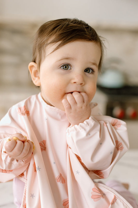 LouLou Lollipop Long Sleeve Bib in Seashells