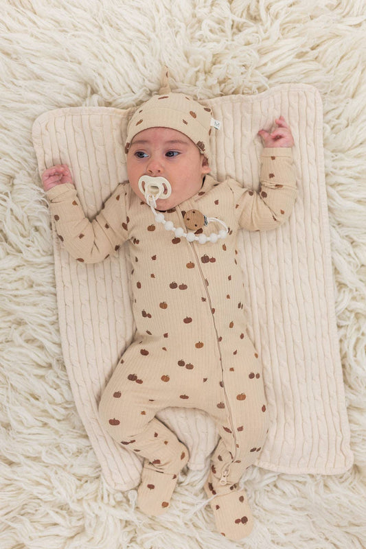 Mila & Co. Ribbed Footie in Pumpkin
