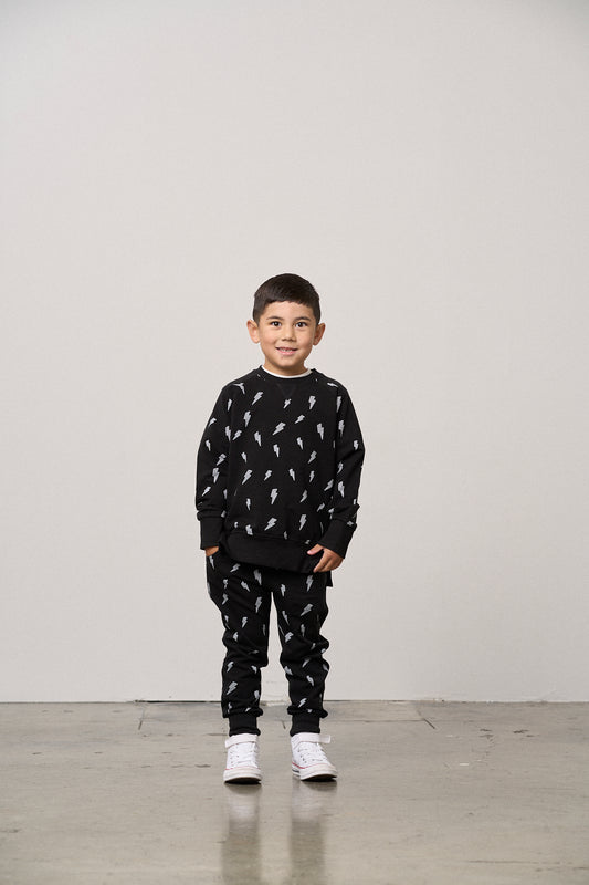 Little Bipsy Jogger in Lightning Bolt Black