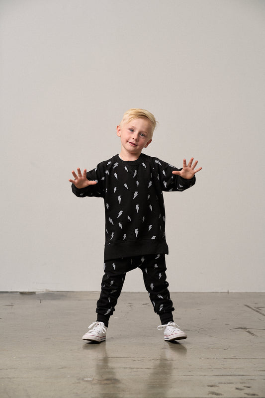 Little Bipsy Jogger in Lightning Bolt Black