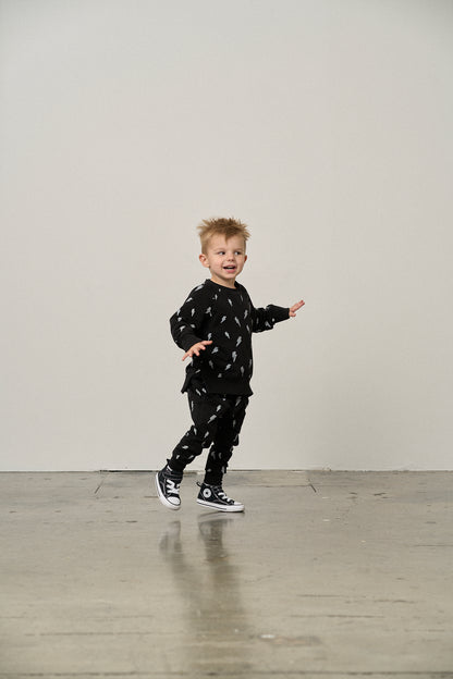 Little Bipsy Jogger in Lightning Bolt Black