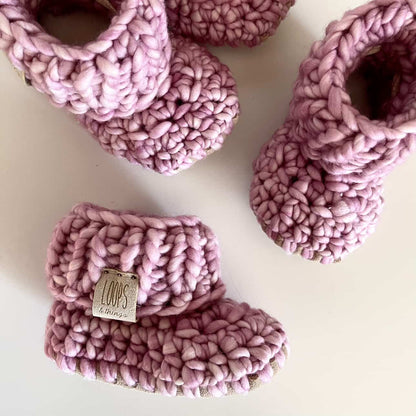 Loops & Things Luxury Merino Wool “Prairie Knit” Handmade Booties