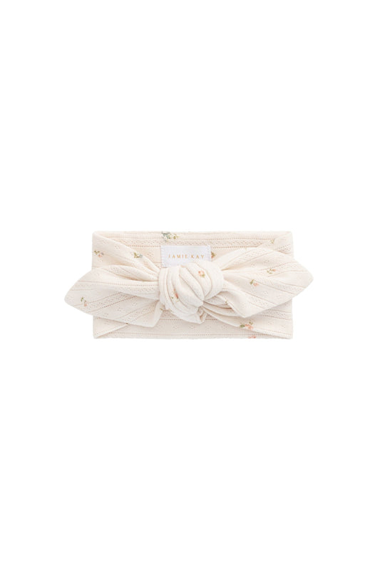 Jamie Kay Organic Cotton Pointelle Headband in Rosewater