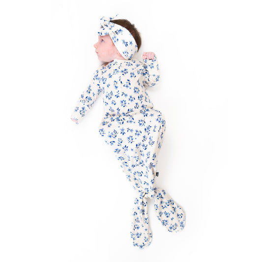 Belan J Bamboo Headband Bow in Bluebell