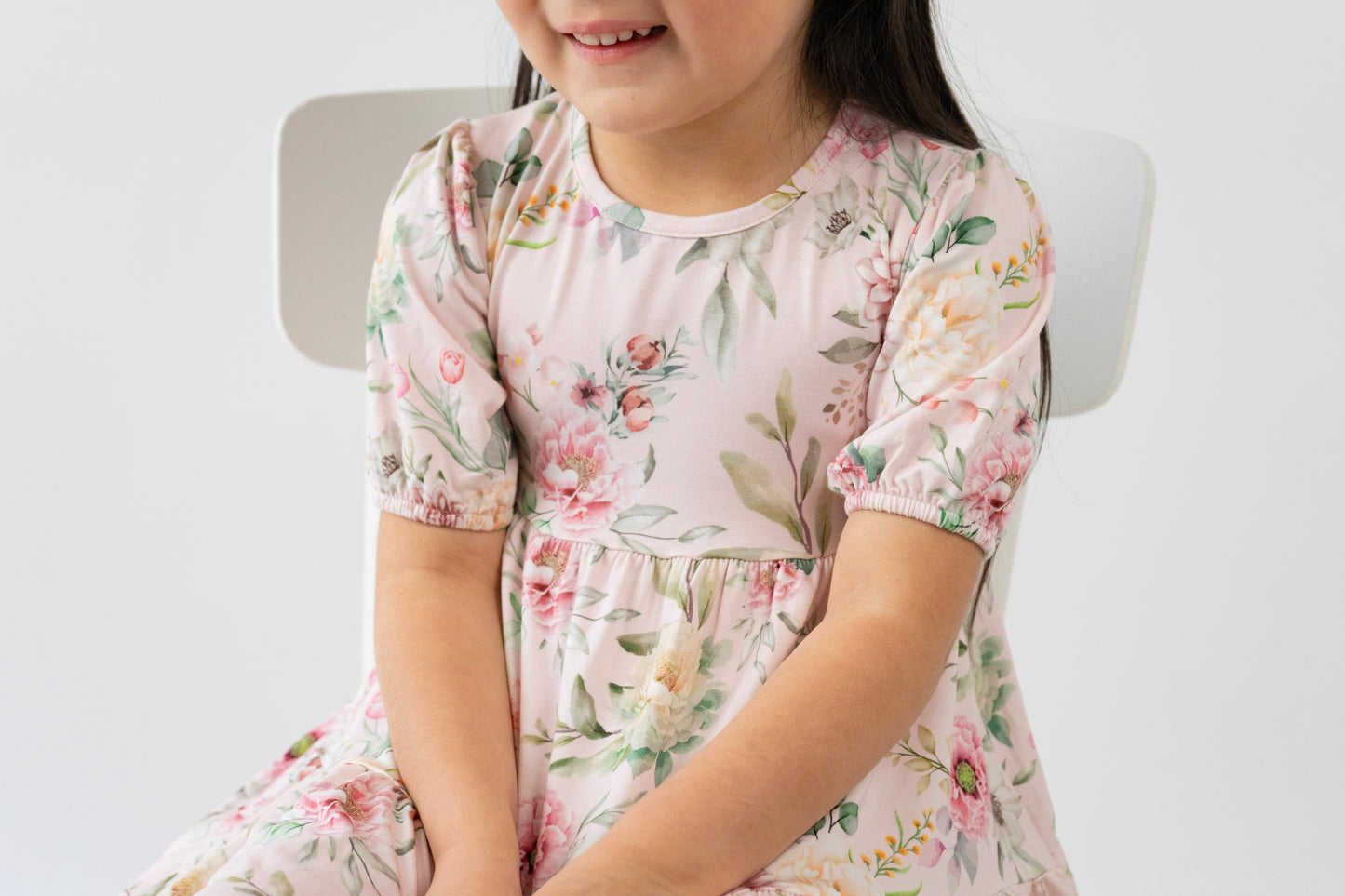Belan J Short Sleeve Teired Dress in Floral Bliss