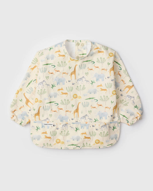 LouLou Lollipop Long Sleeve Bib in Safari