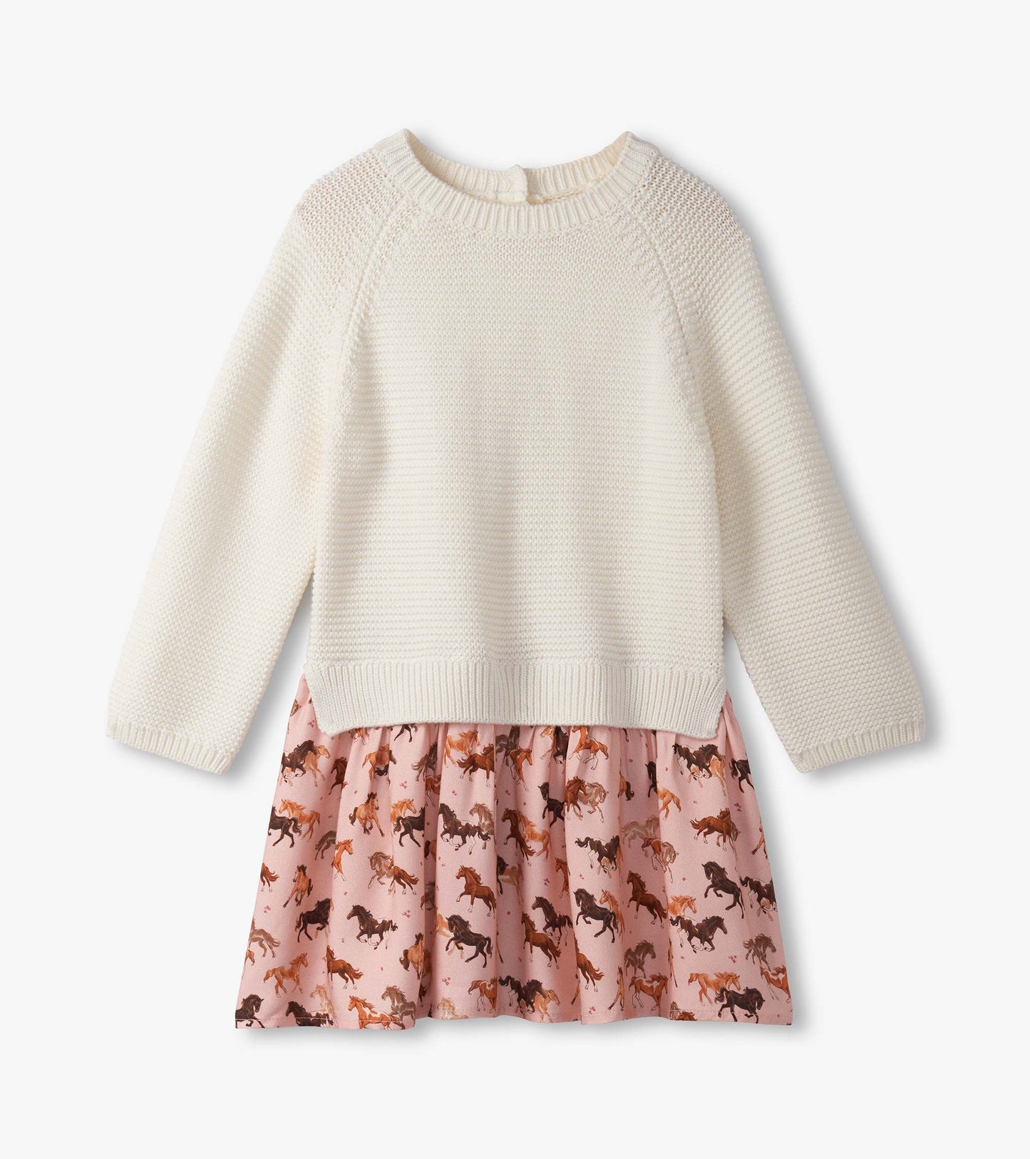 Hatley Sweater Dress in Tinsel Horses