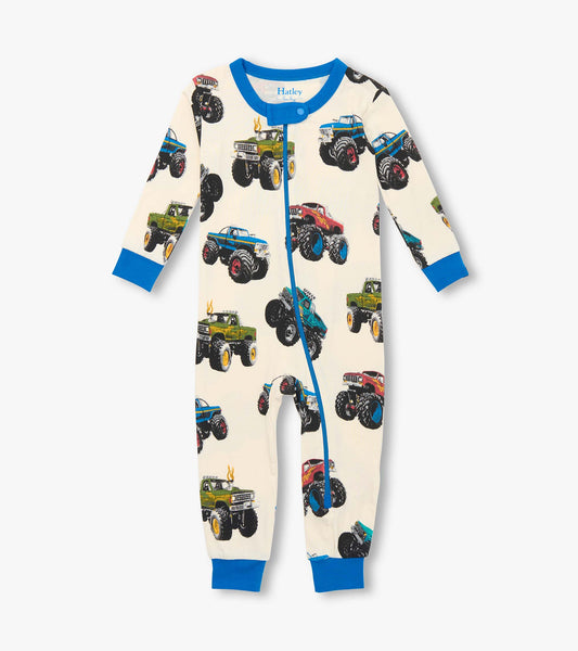 Hatley Bamboo Coverall in Mega Monster Trucks