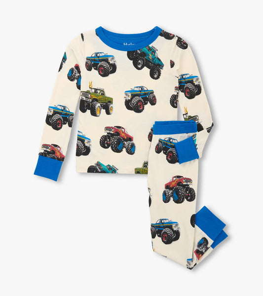 Hatley Bamboo Pajama Set in Mega Monster Trucks