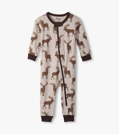Hatley Cotton Coverall in Pine Brush Stags