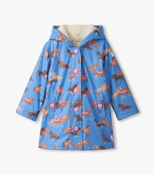 Hatley Sherpa Lined Rain Racket in Tinsel Horses