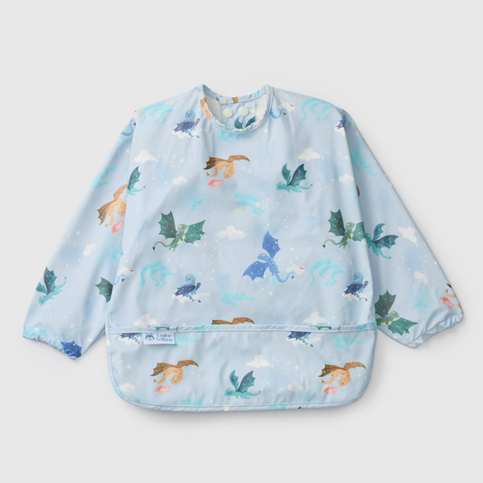 LouLou Lollipop Long Sleeve Bib in Magical Dragons
