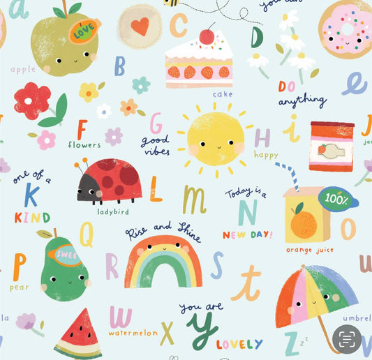 LouLou Lollipop Long Sleeve Bib in Alphabet Smiles