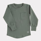 Swizz the Label Long Sleeve Pocket Shirt in Thyme