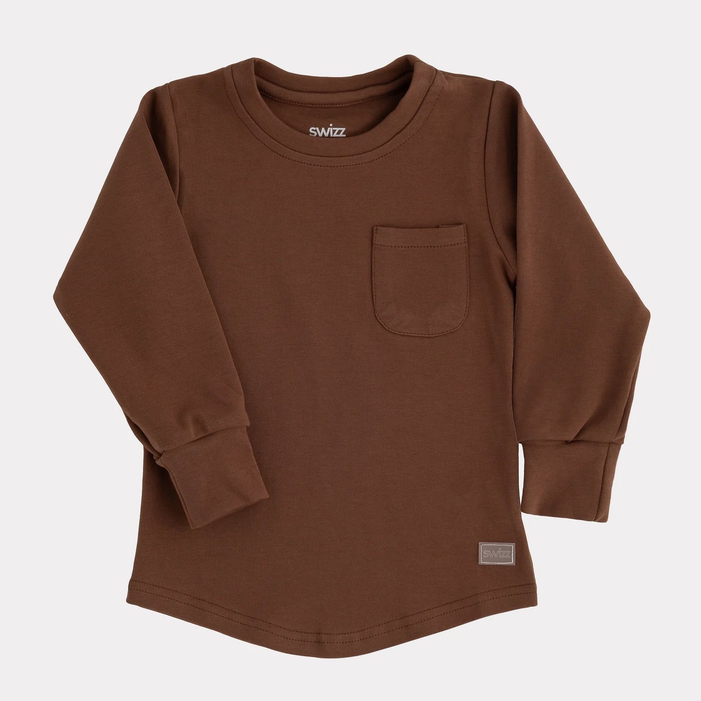 Swizz the Label Long Sleeve Pocket Shirt in Walnut
