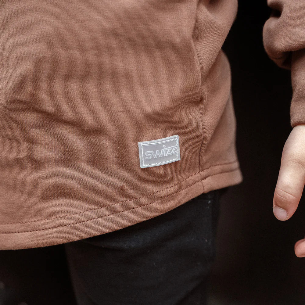 Swizz the Label Long Sleeve Pocket Shirt in Walnut