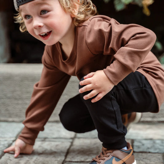 Swizz the Label Long Sleeve Pocket Shirt in Walnut