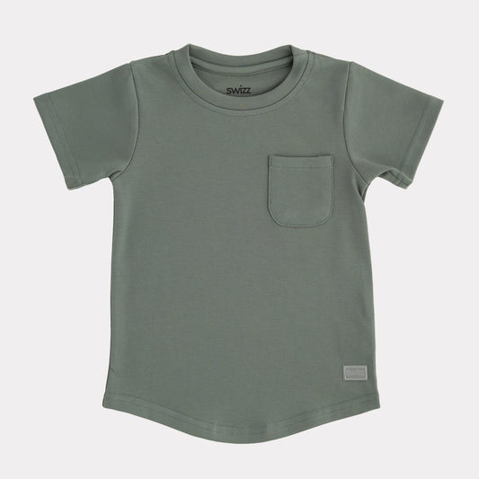 Swizz the Label Pocket Tee in Thyme