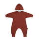 Belan J Hooded Zipper Jumpsuit in Rust