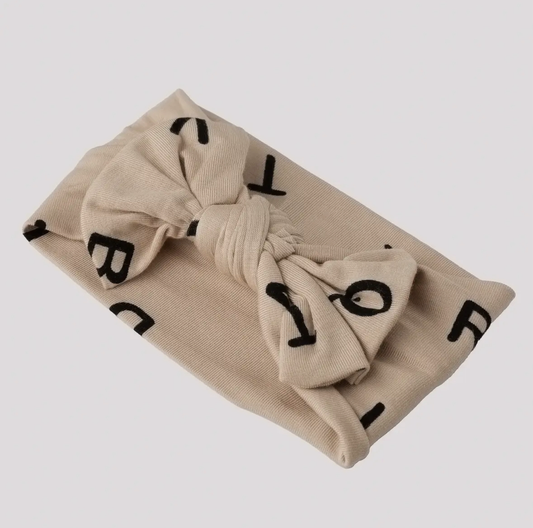 Pip + Phee Bamboo Headband Bow in Alphabet