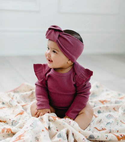 LouLou Lollipop Waffle Knotted Headband in Sugar Plum