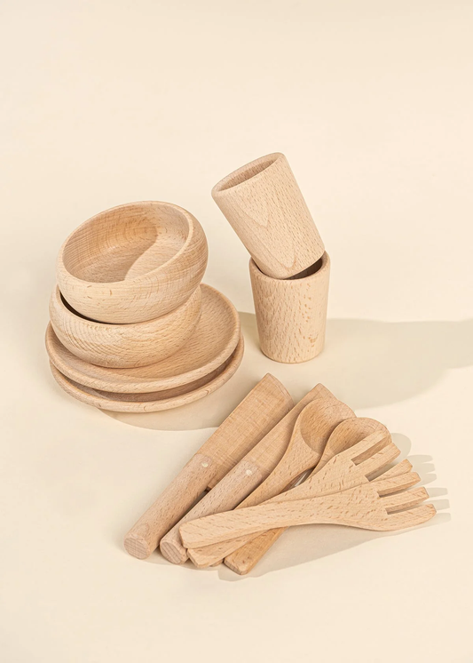 Coco Village Wooden Dinnerware Play Set