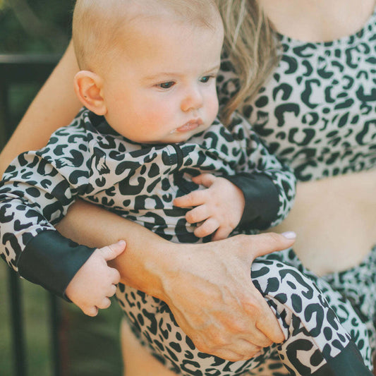 Honeysuckle Swim Sunsuit in Feline Good