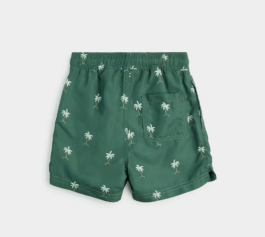 Miles the Label Swim Trunk - Palm Tree on Forest