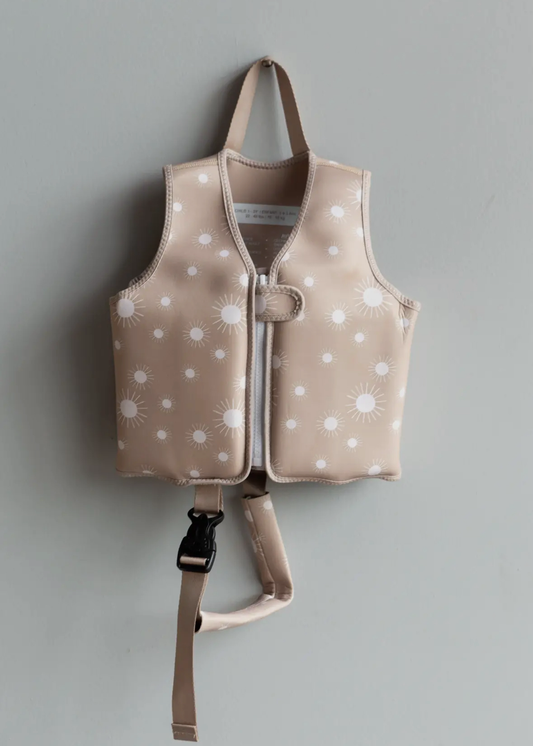 Current Tyed Swim Vest in Gold Suns