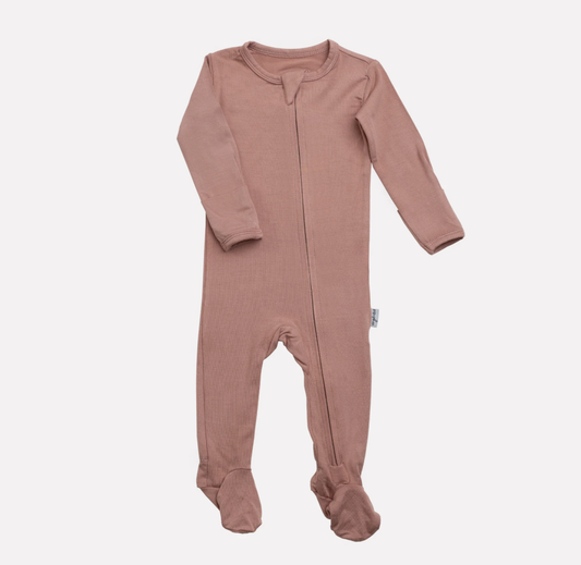Pip + Phee Bamboo Footed Sleeper in Petal Pink