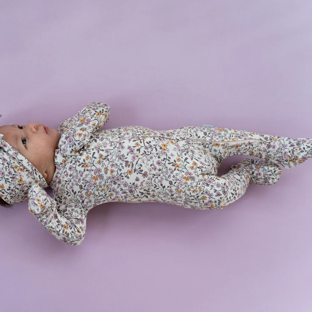Pip + Phee Bamboo Footed Sleeper in Violet Meadow