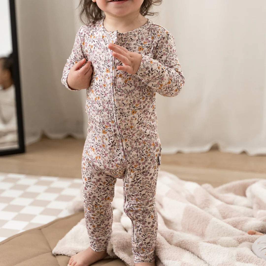 Pip + Phee Bamboo Footless Sleeper in Violet Meadow