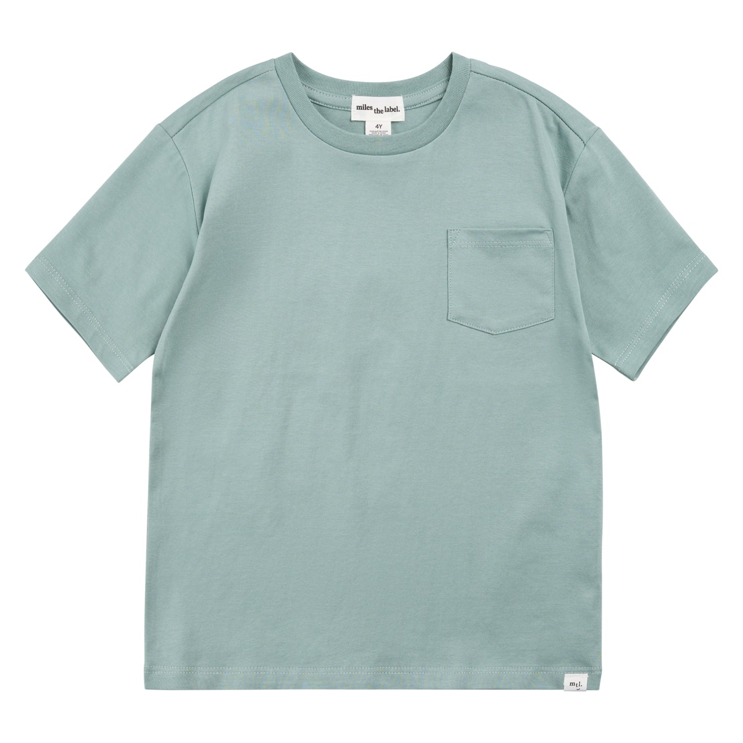Miles the Label Cotton Pocket Tee in Aqua