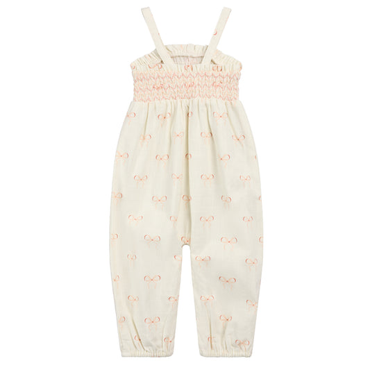 Miles the Label Tank Romper with Bow Print