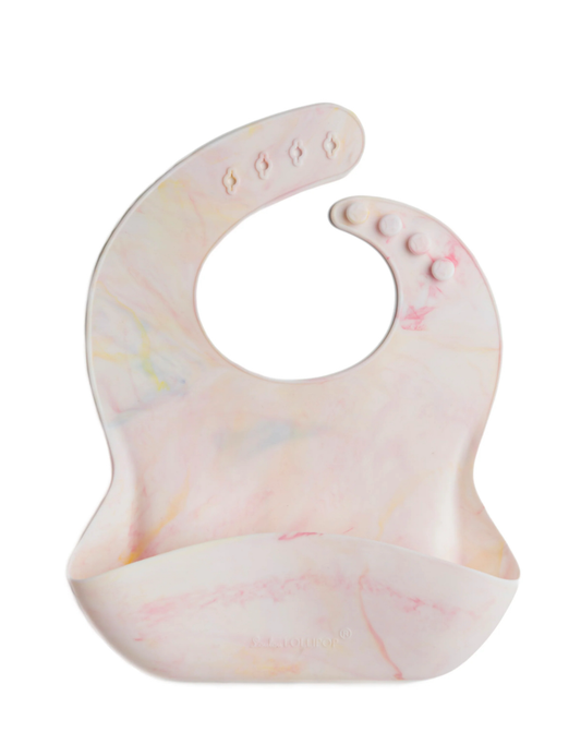 LouLou Lollipop Silicone Bib in Rainbow Tie Dye
