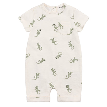 Miles the Label Terry Romper in Geckos
