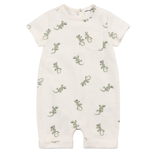 Miles the Label Terry Romper in Geckos