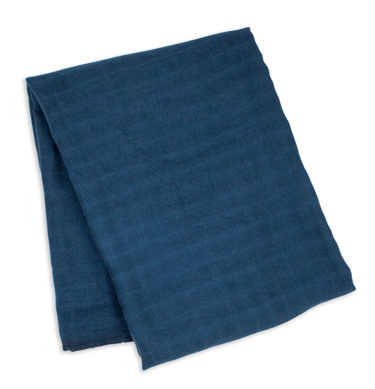 Lulujo Deluxe Muslin Swaddle in Navy