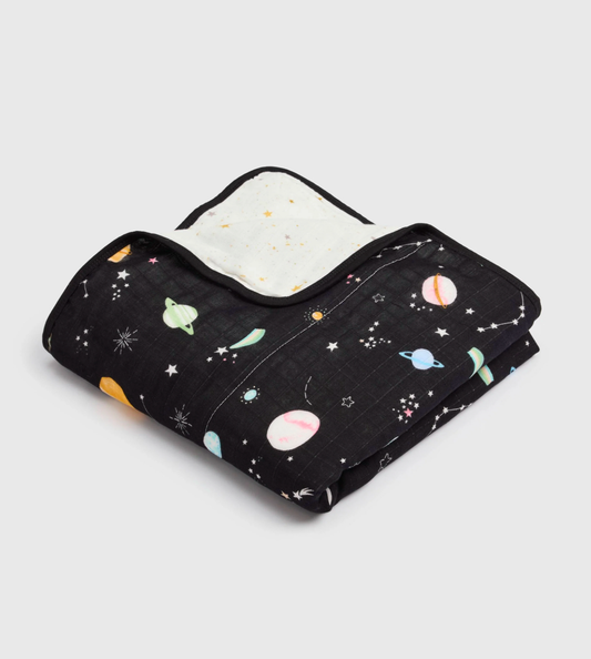 LouLou Lollipop Muslin Quilted Blanket in Planets