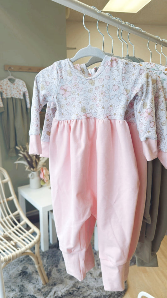 The Custom Elephant Bubble Romper in Blush Floral